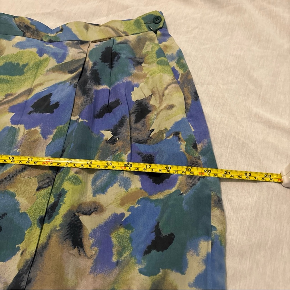 VTG Geiger Austria 100% Silk Watercolor Floral Midi Pencil Skirt  EU 42 US 12 - Picture 7 of 16